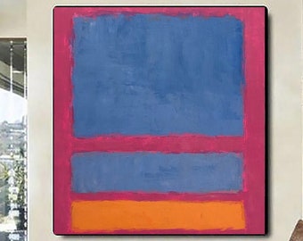 Rothko Style Modern Art Canvas Painting Abstract Expressionism Painting Modern Art for Modern Home Decor Harmony with Warm Colors No.8