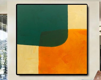 SALE Orange and Green Painting Acrylic Painting Fine Art Print Abstract ...
