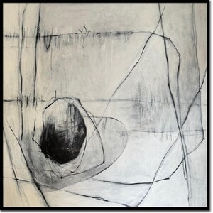 Abstract Minimalist Black and White Abstract Line Art