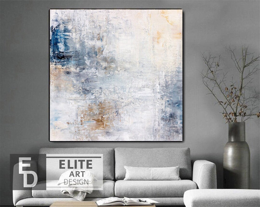 Original Aesthetic Painting on Canvas Abstract White Custom Etsy