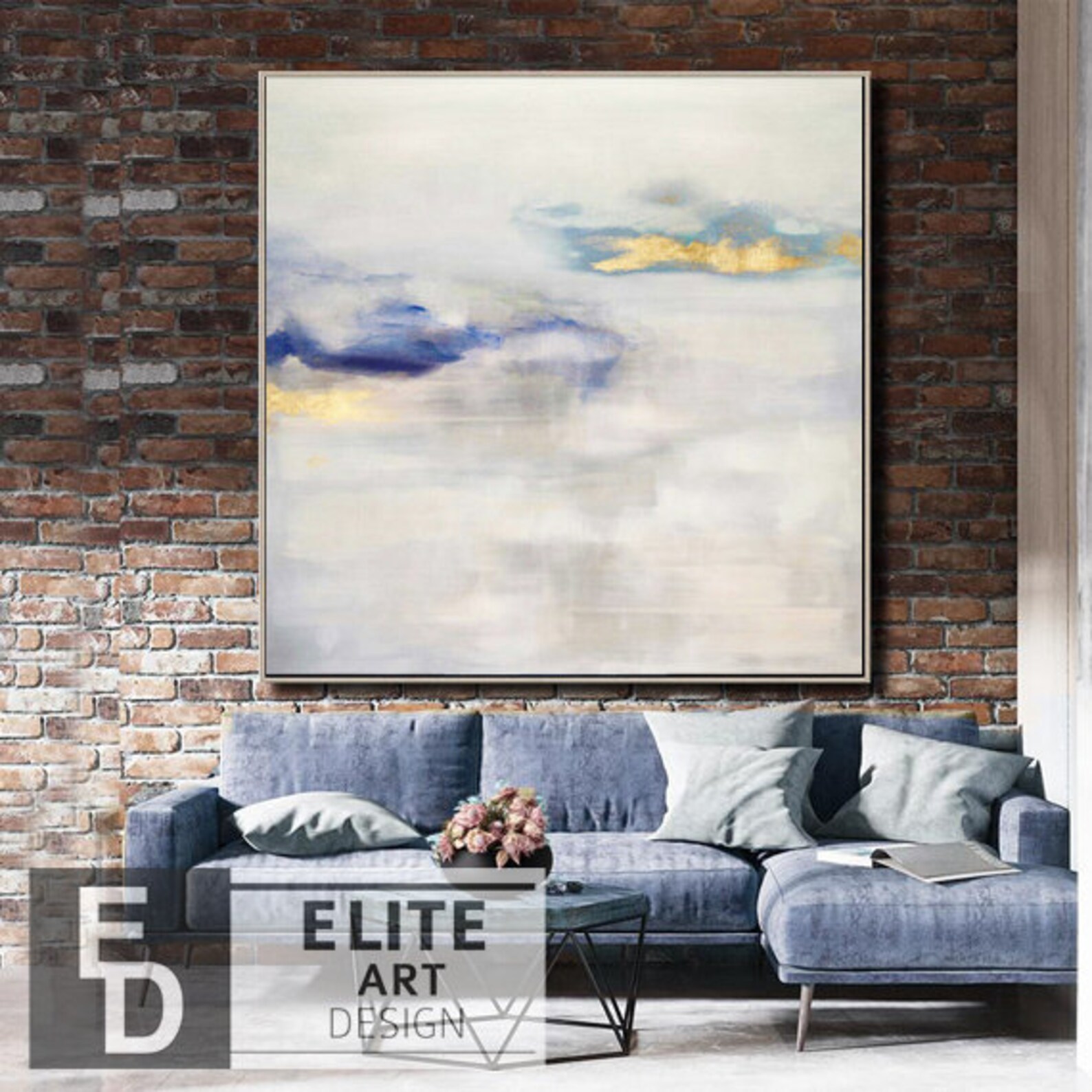 Original Oil Wall Art Canvas Abstract Clouds Painting Etsy