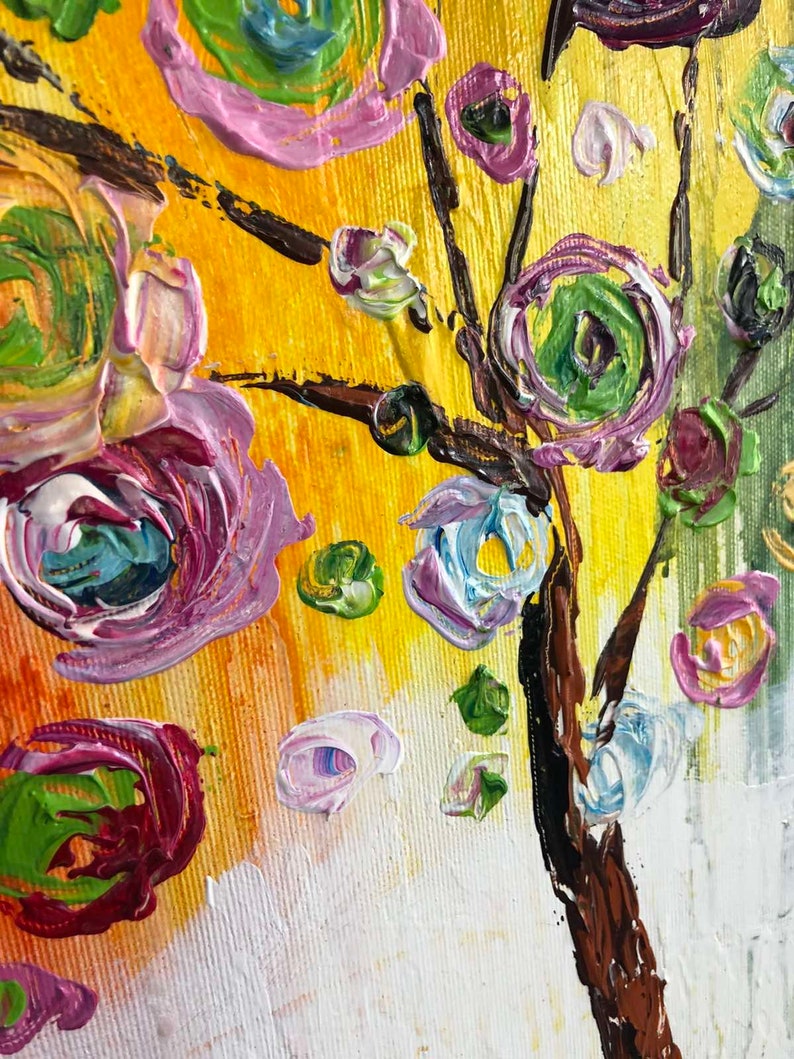 Extra Large Abstract Tree Paintings on Canvas Colorful Oil Etsy