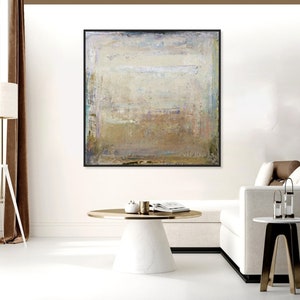 Abstract Paintings On Canvas Large Acrylic Painting Beige Modern Art Canvas Oil Abstract Painting Texture Painting Minimalist Art image 6