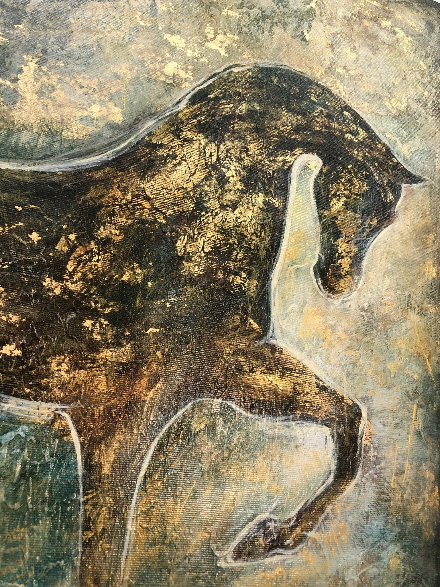 Large Original Abstract Horse Painting On Canvas Modern | Etsy