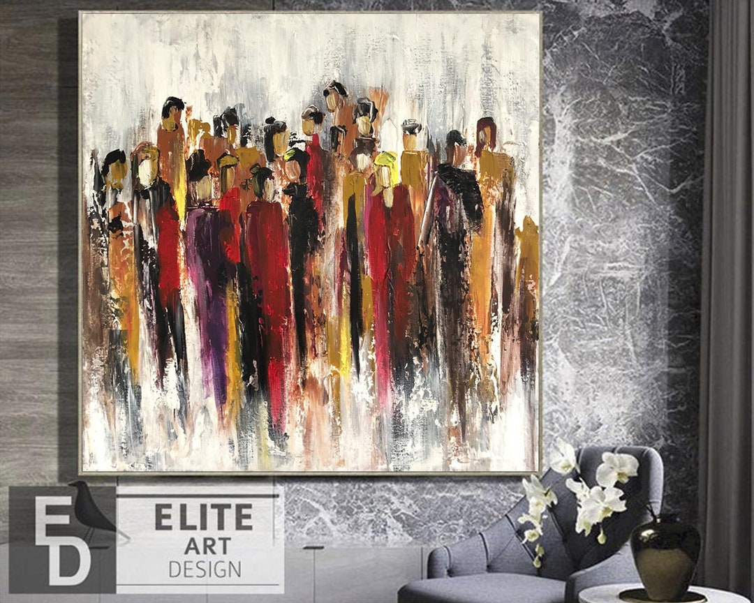 Human Abstract Painting Large Abstract Acrylic Painting On Canvas  Figurative Modern Art | SECRETS OF CONSCIOUSNESS