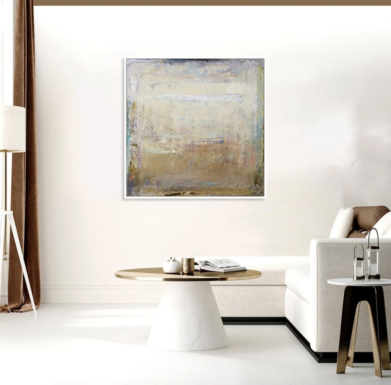 Abstract Paintings On Canvas Large Acrylic Painting Beige Modern Art Canvas Oil Abstract Painting Texture Painting Minimalist Art image 4