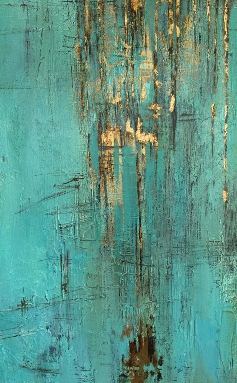 Large Oil Painting On Canvas Green Painting Abstract Modern Etsy