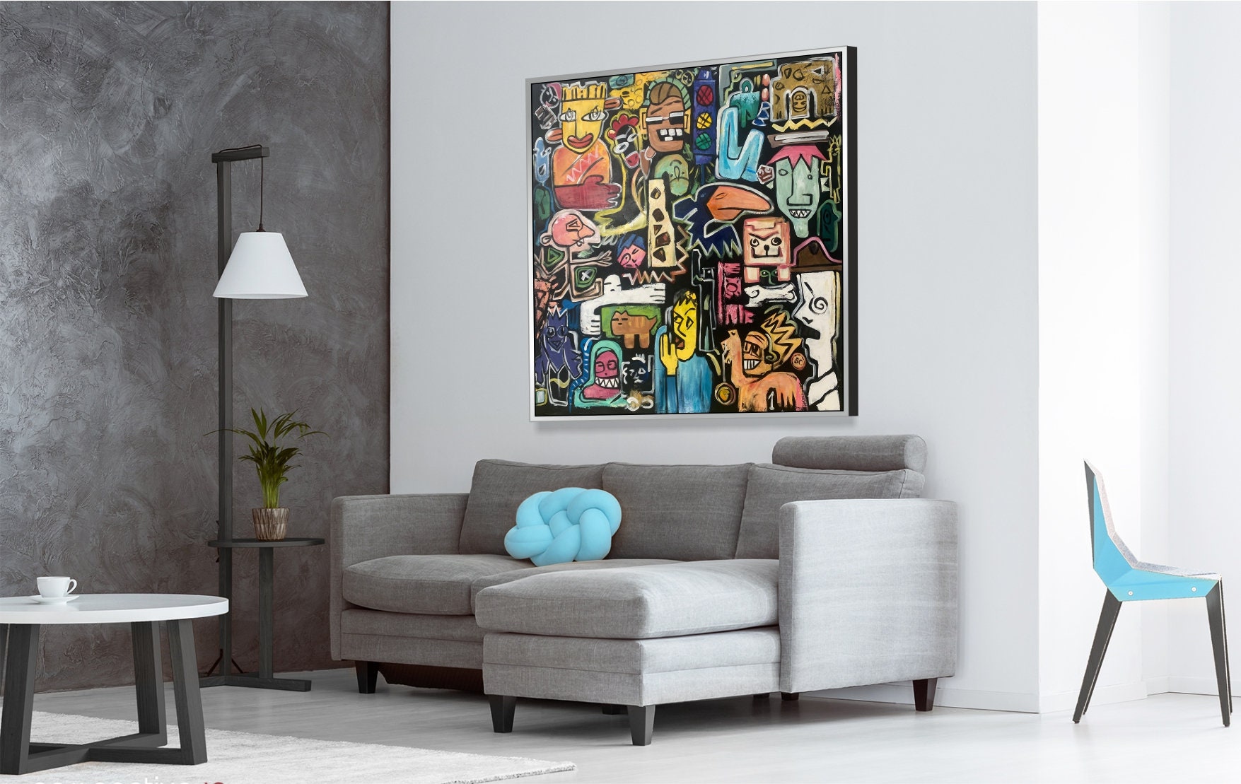 Abstract Whimsical Characters Pop Art Paintings