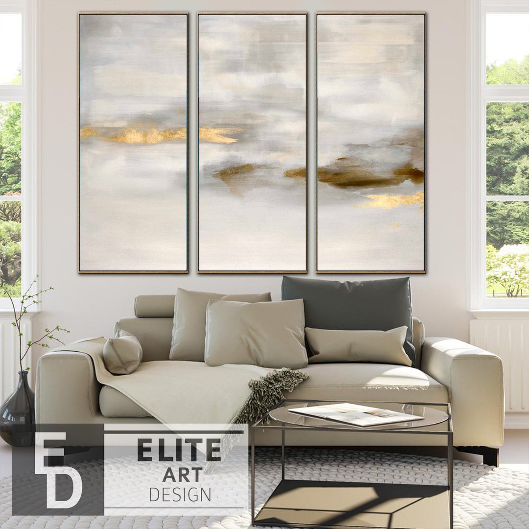 Large Original Artwork Living Room Wall Decor Set of 3 Large - Etsy