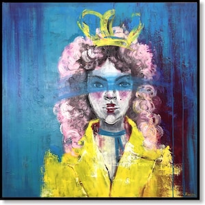 Bold Urban Colorful Portrait Painting Modern Pop Art Wall Decor
