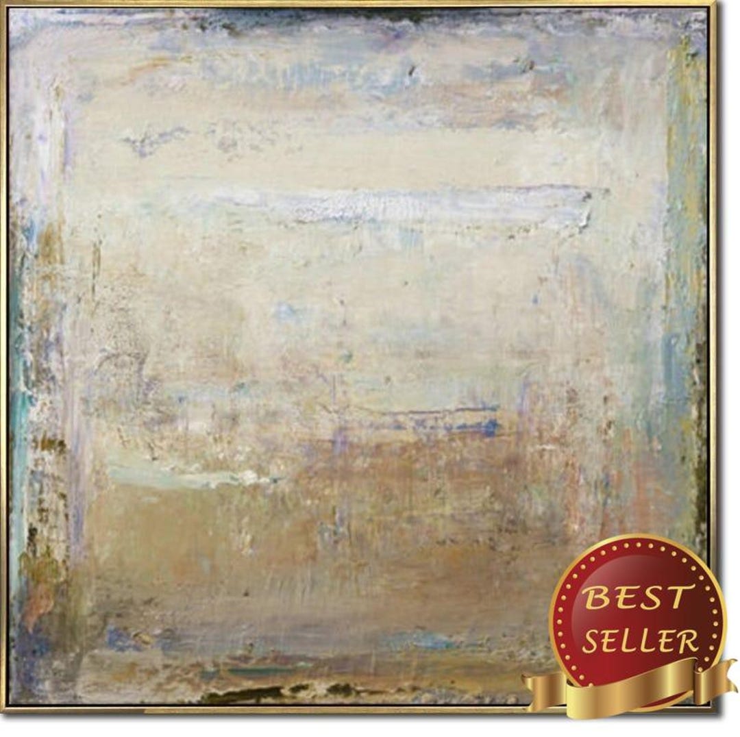 Large Original Abstract Paintings on Canvas Beige Oil Painting Modern ...