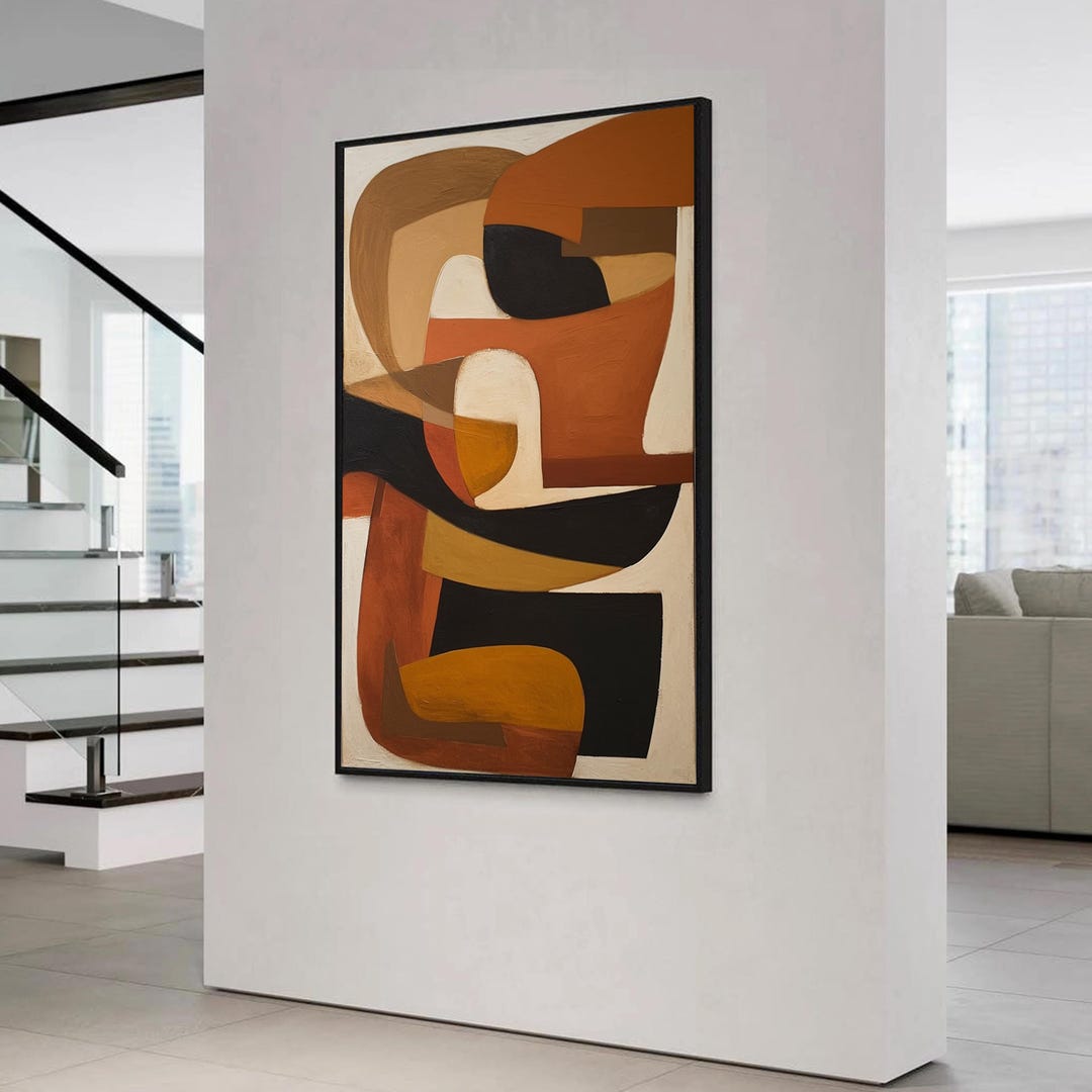 Modern Mid-century Abstract Geometric Painting on Canvas - Etsy
