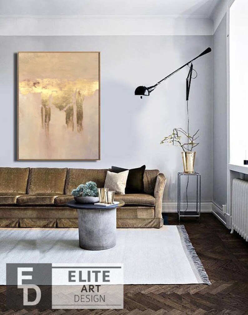 Extra Large Original Abstract Gold Leaf Painting On Canvas | Etsy