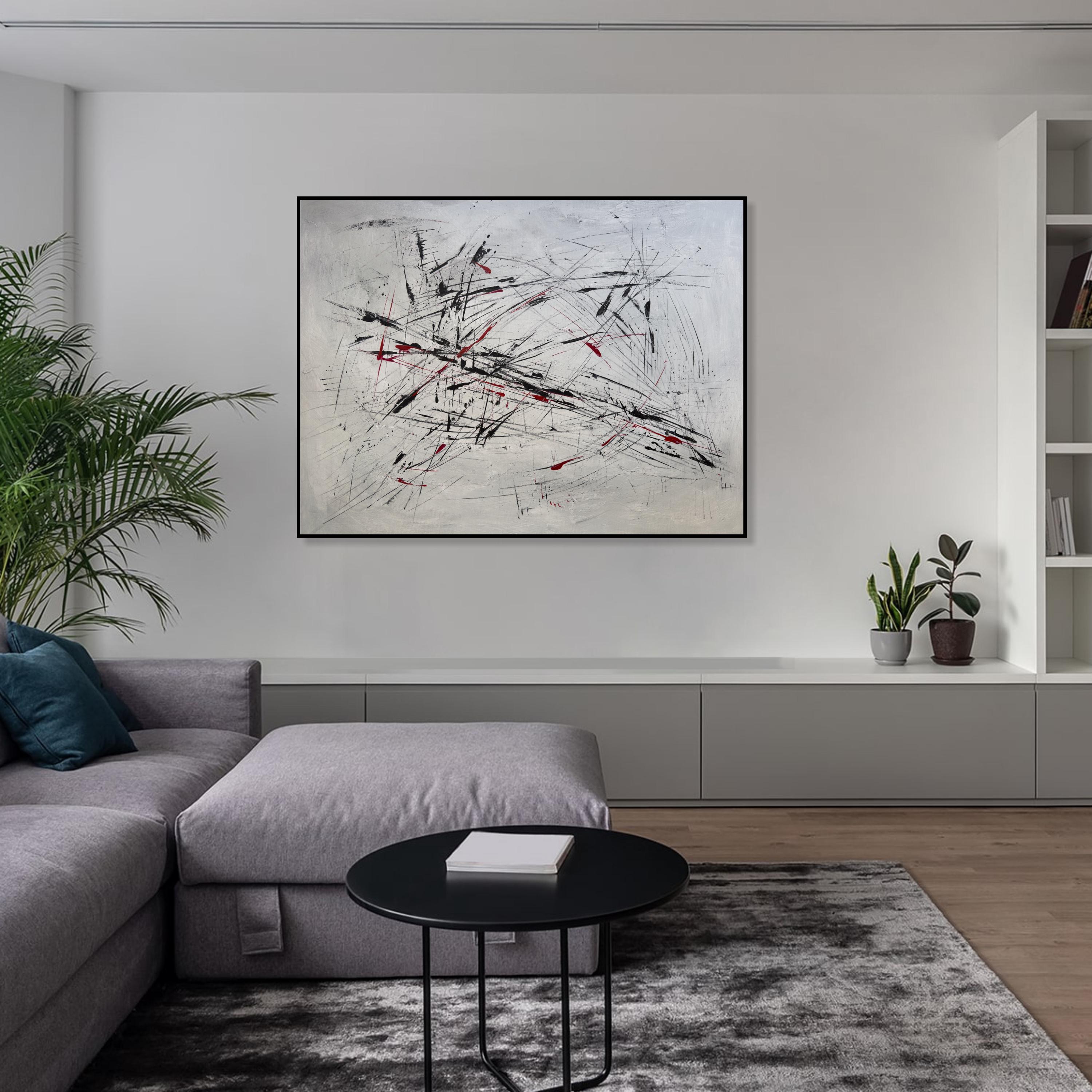 3-teiliges Abstraktes Leinwandbild – Schwarz, Weiß, Grau, Je 40,6x61 Cm, Moderne Wanddekoration Für Wohnzimmer, Schlafzimmer & Mehr