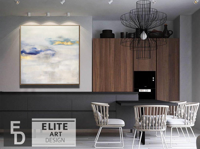 Original Oil Wall Art Canvas Abstract Clouds Painting Etsy