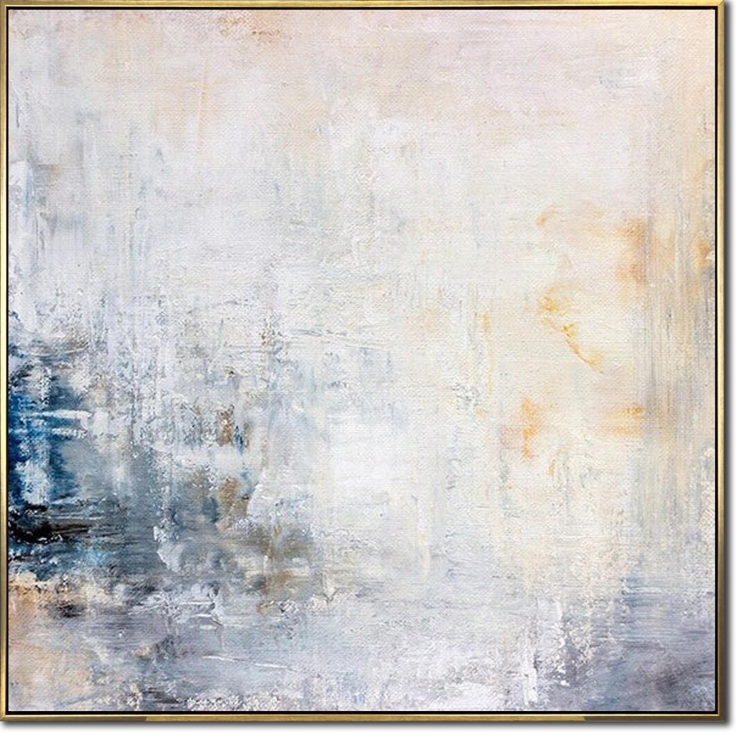 Abstract White Acrylic Painting Minimalist Artwork Original Aesthetic ...