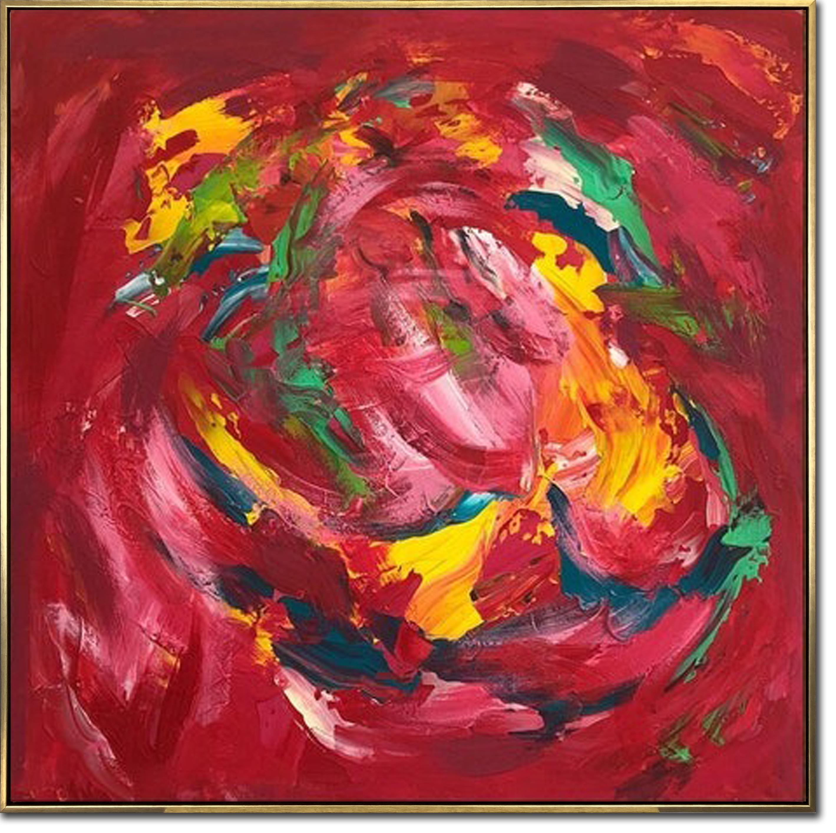 Large Abstract Red Paintings On Canvas Modern Original Textured Oil Painting Creative Wall Art for Indie Room Decor