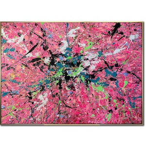39.4x54&quot; Abstract Pink Oil Painting Original Colorful Paintings On Canvas Creative Wall Art for Home Decor PINK SPLASH