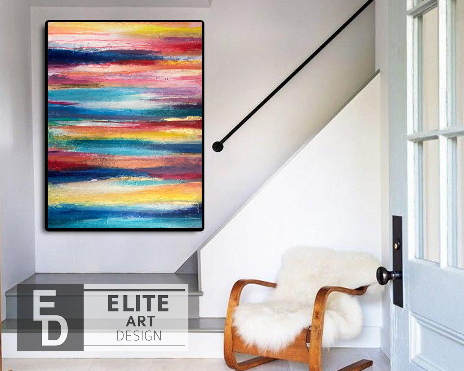 Large Frame Wall Art Large Canvas Modern Wall Art Abstract Etsy