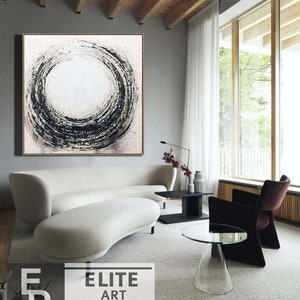 Abstract Art Original Large Black White Oil Painting Acrylic - Etsy