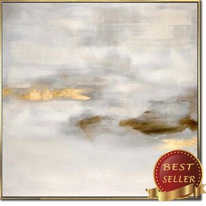 Large Beige Oil Paintings on Canvas Gold Leaf Art Original Oil ...