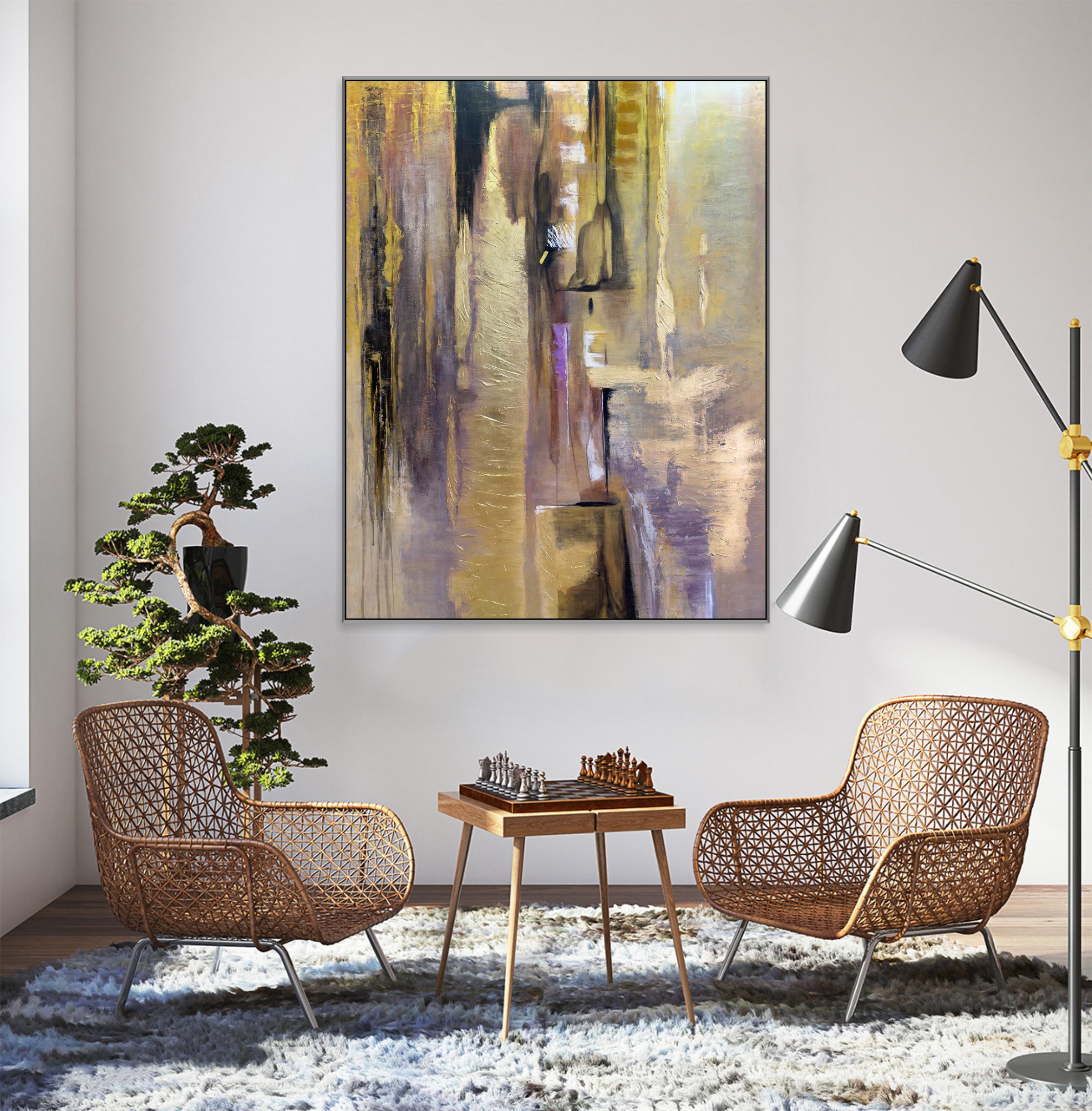 抽象アクリル画 金箔アート 抽象画「No.009」アクリル画 金箔 S0号 秋 インテリア 絵画