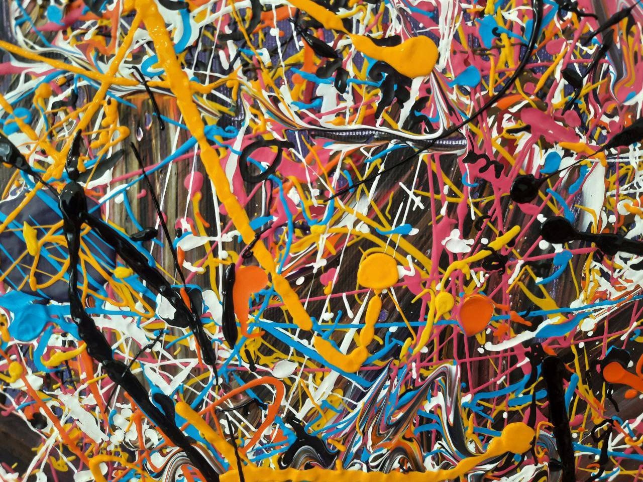 ジャクソン・ポロック風のキャンバス絵画 オリジナル抽象アート