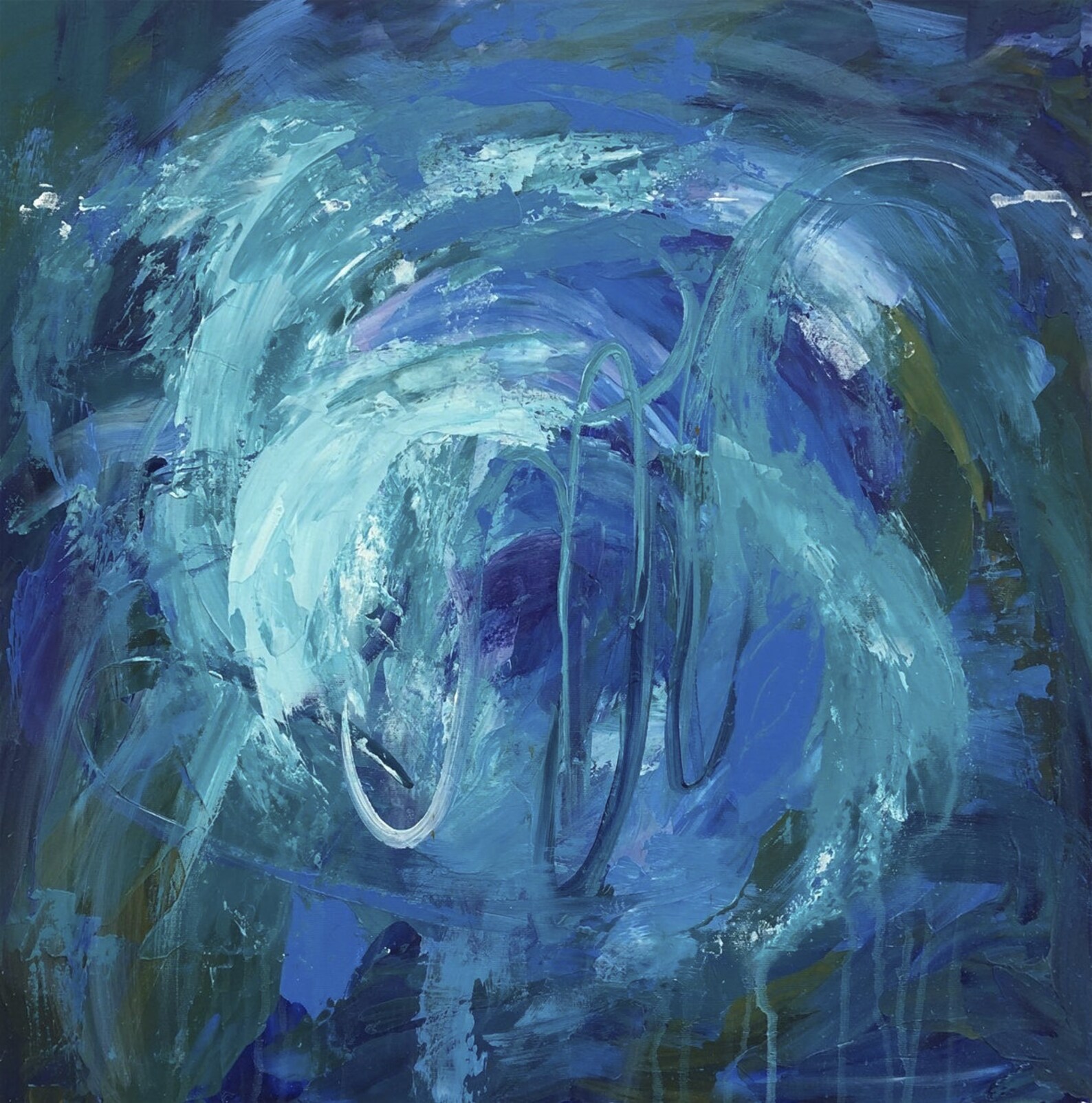 Large Original Abstract Blue Paintings On Canvas Abstract Etsy