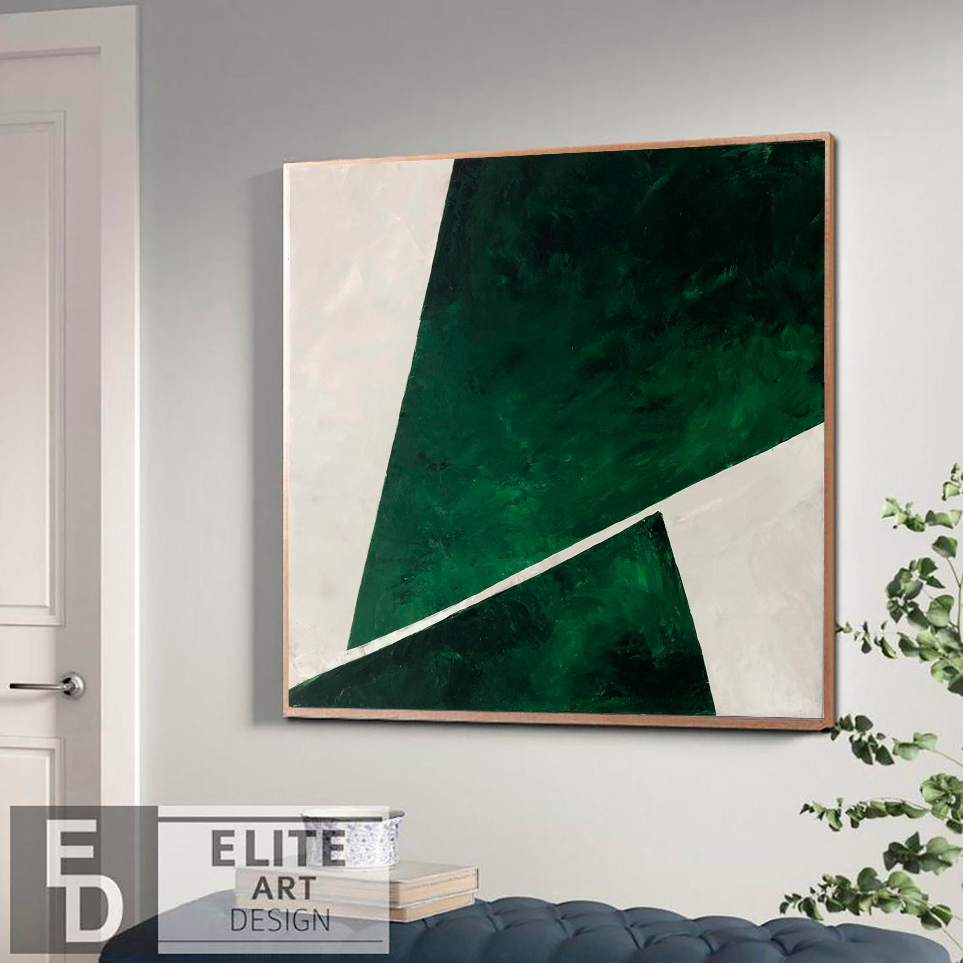 Large Green Abstract Painting Abstract Green Art on Canvas Etsy
