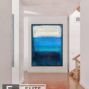 Royal Blue Painting Canvas Mark Rothko Style Painting Blue Wall Art Minimalist Art Wall Hanging Decor Commission Artwork Customized Painting image 3