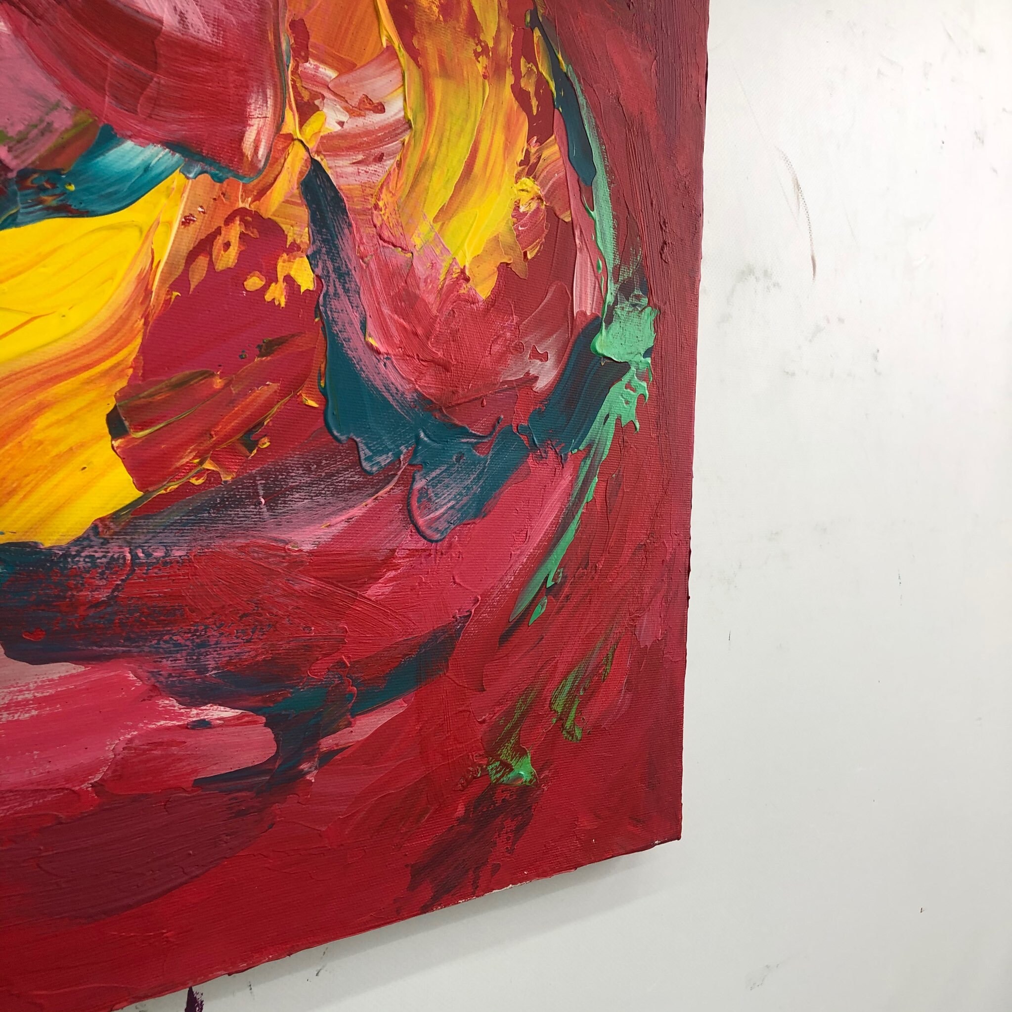 Large Original Red Abstract Painting Oil Paintings On Canvas Etsy