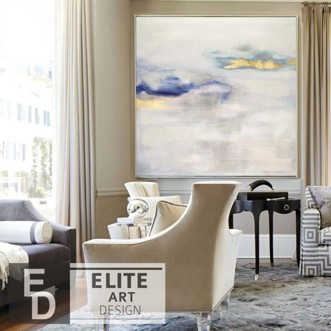 Original Oil Wall Art Canvas Abstract Clouds Painting Etsy