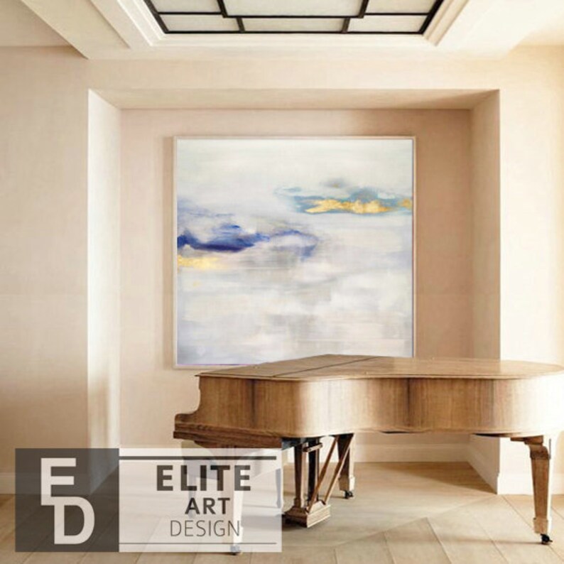 Original Oil Wall Art Canvas Abstract Clouds Painting Etsy