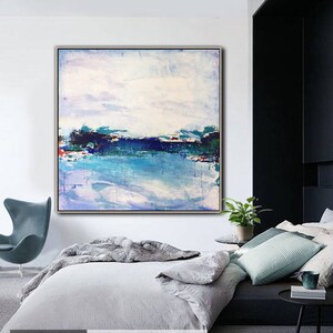 Large Abstract Blue Landscape Paintings on Canvas Original - Etsy