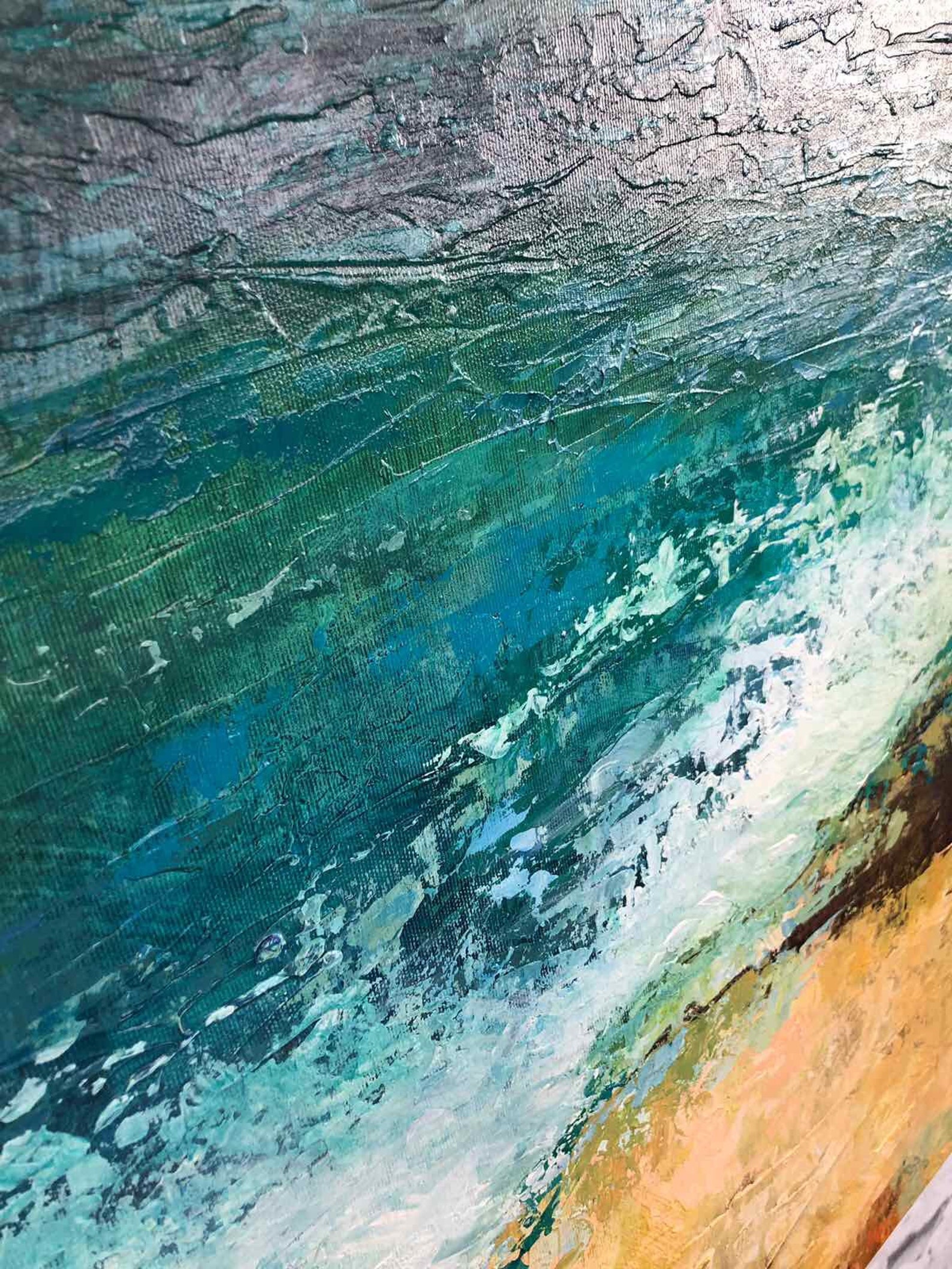 Abstract Blue Ocean Painting on Canvas Original Impressionist Etsy