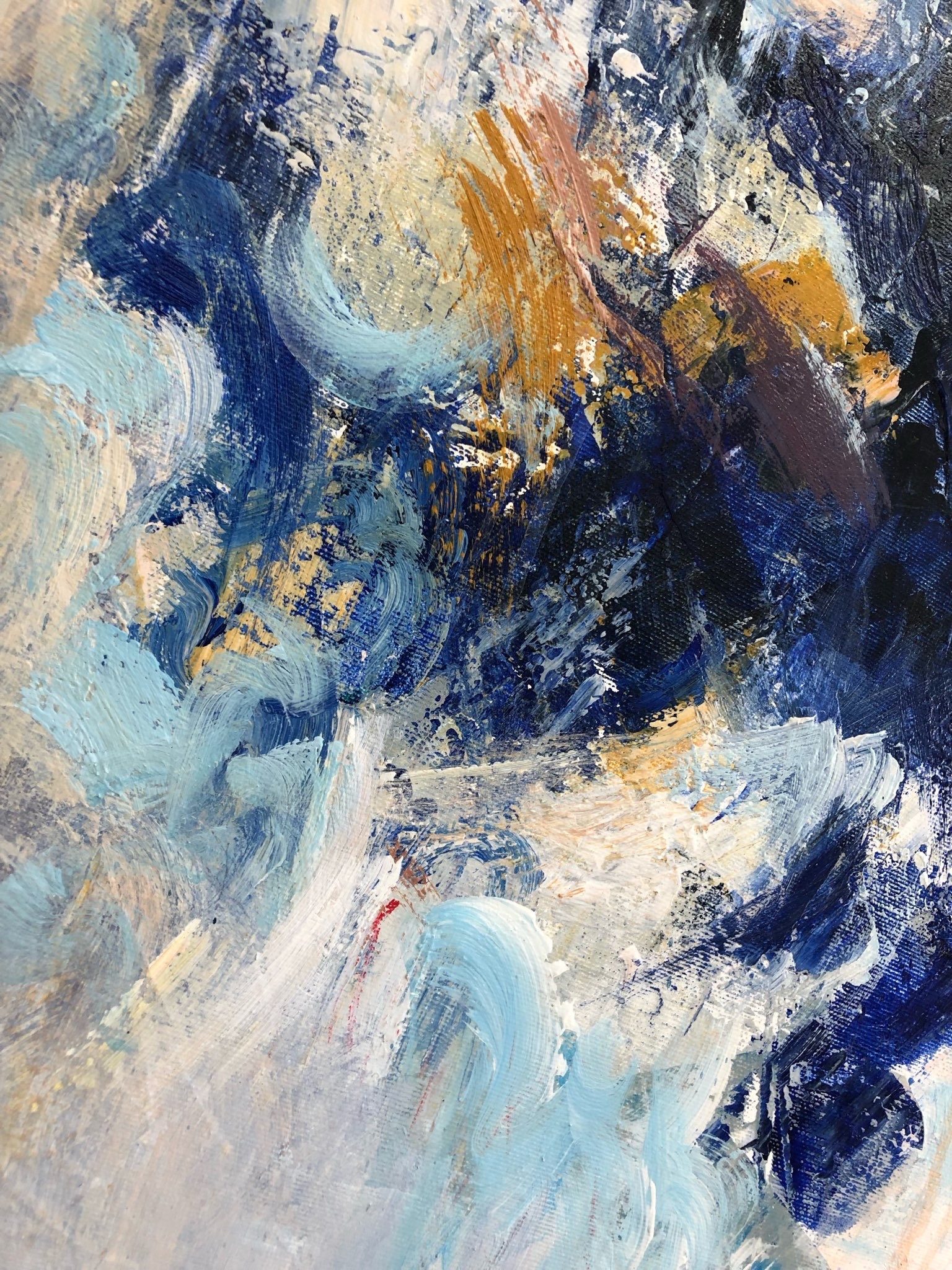 Large Abstract Light Blue Paintings on Canvas Expressionist Etsy