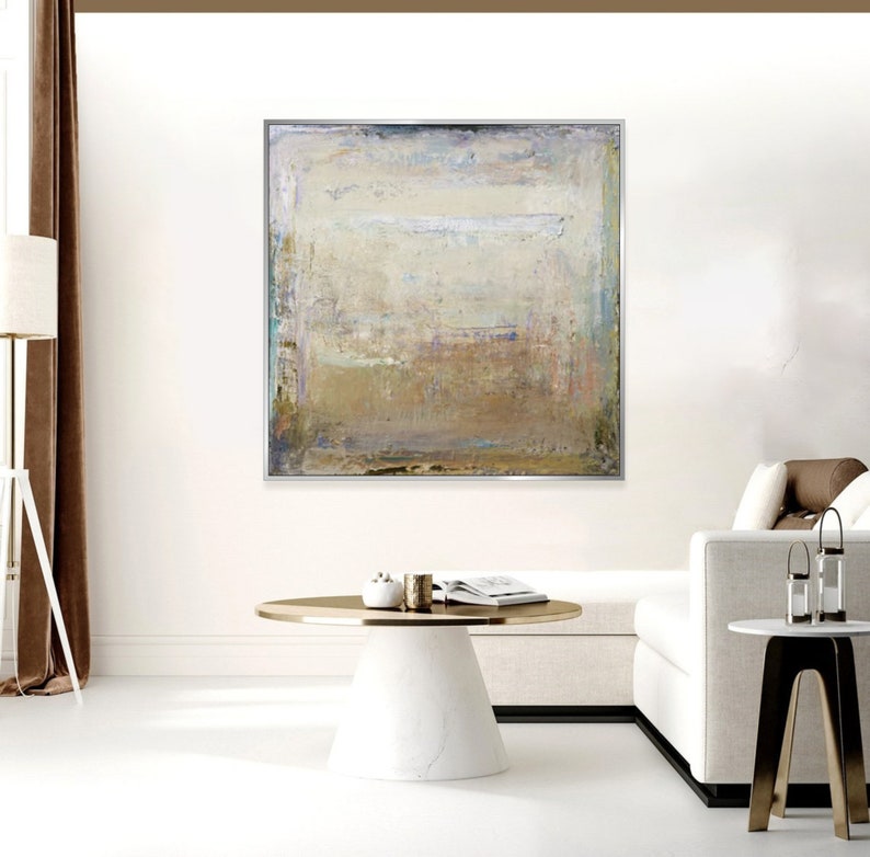 Abstract Paintings On Canvas Large Acrylic Painting Beige Modern Art Canvas Oil Abstract Painting Texture Painting Minimalist Art image 5