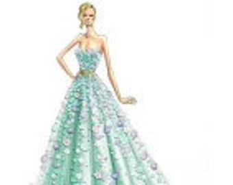 Beautiful Evening Dress Wedding Dress Crystal 5D Diamond Painting Embroidery Kit 40x50 Full Cross Stitch