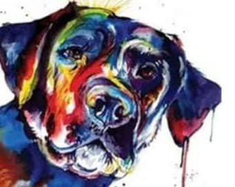 Colorful dog 5D Diamond Painting Embroidery Kit 20x25 Full Cross Stitch