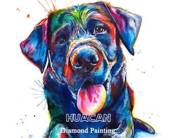 Colorful dog 5D Diamond Painting Embroidery Kit 20x25 Full Cross Stitch