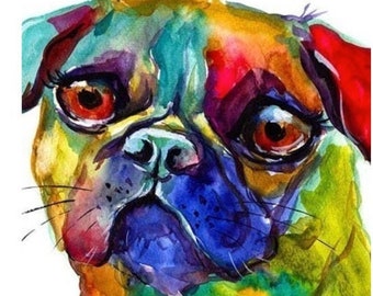 Colorful pug dog 5D Diamond Painting Embroidery Kit 20x25 Full Cross Stitch