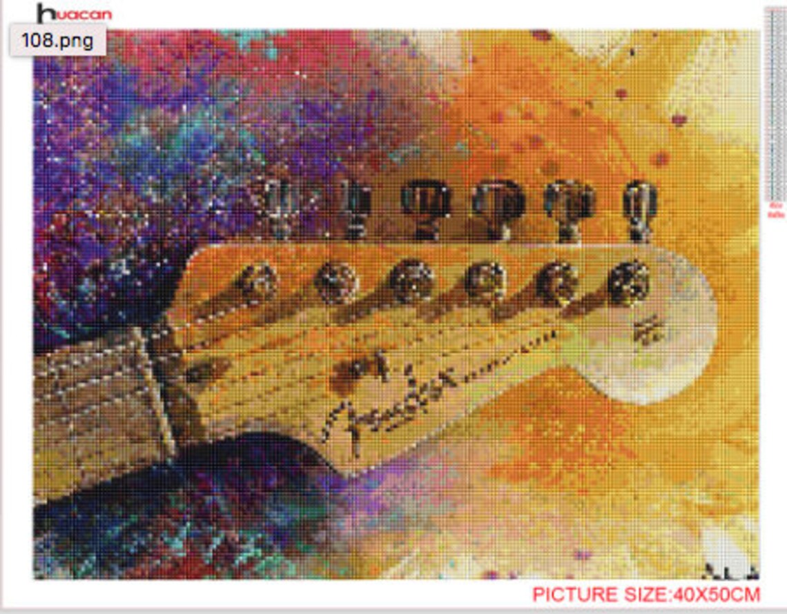Fender Guitar 5D Diamond Painting Embroidery Kit 50x70