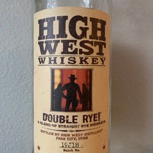 Empty High West Whiskey Bottle Double Rye 19J18 image 2