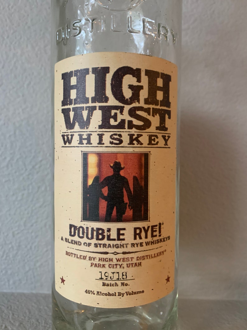 Empty High West Whiskey Bottle Double Rye 19J18 image 2