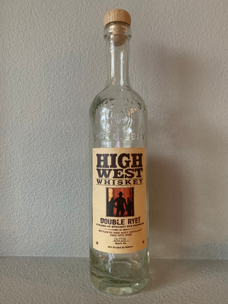 Empty High West Whiskey Bottle Double Rye 19J18 image 1