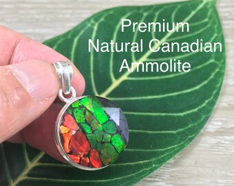 Natural Ammolite Pendant (15.10 cts) - 925 Sterling Silver - Gorgeous!  Lovely Colors - *PERFECTION* - *WISDOM* - *KNOWLEDGE* - Reiki Energy