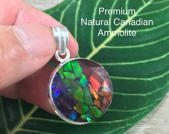 Natural Ammolite Pendant (15.07 cts) - 925 Sterling Silver - Gorgeous!  Lovely Colors - *PERFECTION* - *WISDOM* - *KNOWLEDGE* - Reiki Energy
