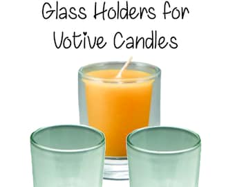 Clear Glass Cups for Votive Candles - Reusable - Candle Display - Glass