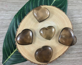 Smoky Quartz Heart - Natural, No Dyes, Hand Polished - Smooth - *Grounding* - *Transmute Negative Energies* - *Organization*