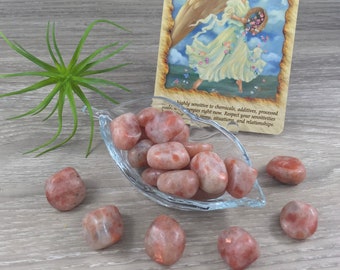 Sunstone - Natural, Tumbled, Smooth - *Leadership" - *Strength* - *Abundance of Blessings* - Reiki Healing - Sacral Chakra